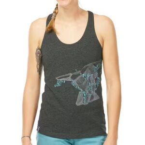 Decathlon Grey Bouldering Climbers Graphic Racer Back Tank Top